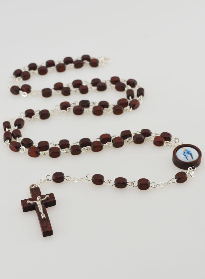 Chapelet en Bois Foncé - Vierge Miraculeuse (pic 2)