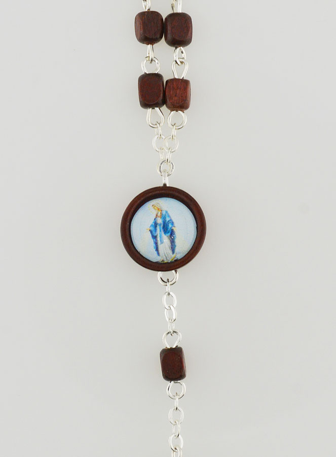 Chapelet en Bois Foncé - Vierge Miraculeuse (pic 3)