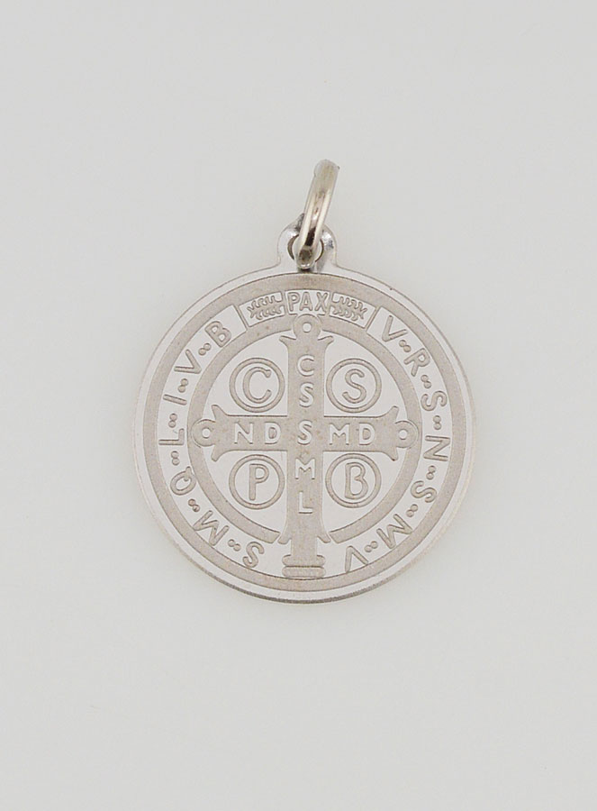 Médaille de Saint Benoît en Acier Inoxydable - 19mm (pic 1)