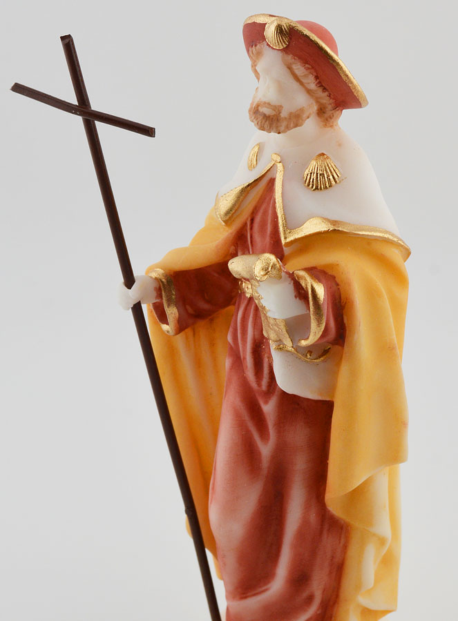 Statue de Saint-Jacques de Compostelle en Albâtre - 17cm (pic 2)