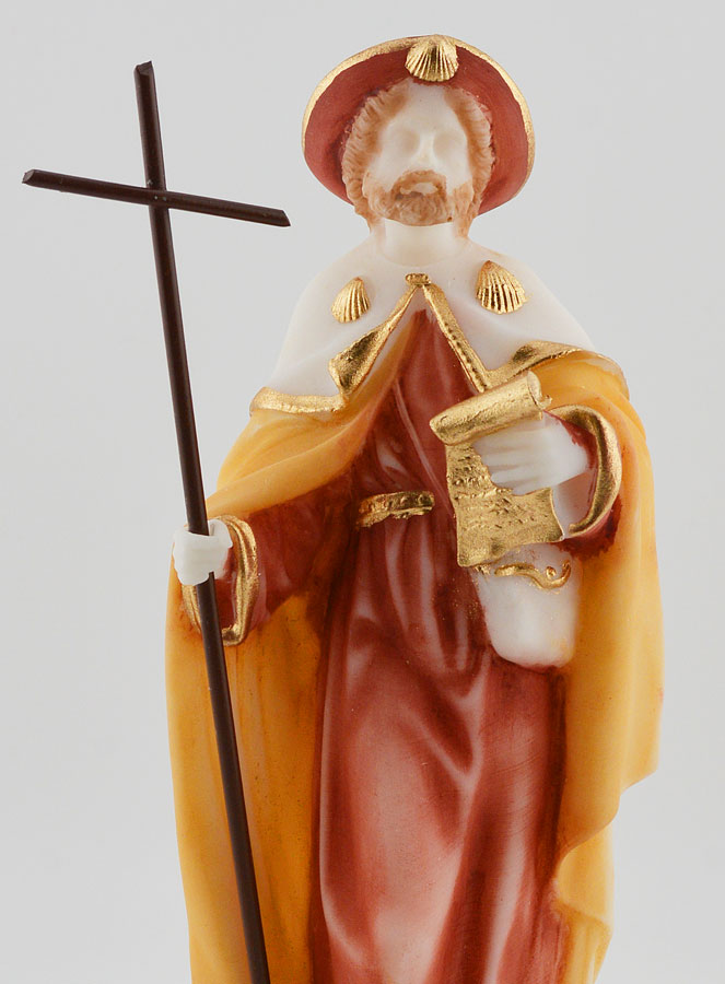 Statue de Saint-Jacques de Compostelle en Albâtre - 17cm (pic 4)