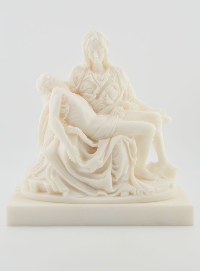 Statue La Pietà de Michel-Ange en Albâtre - 18 cm (pic 1)