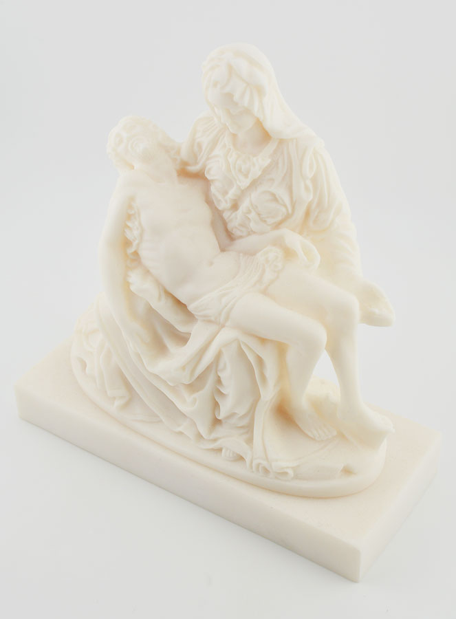 Statue La Pietà de Michel-Ange en Albâtre - 18 cm (pic 2)