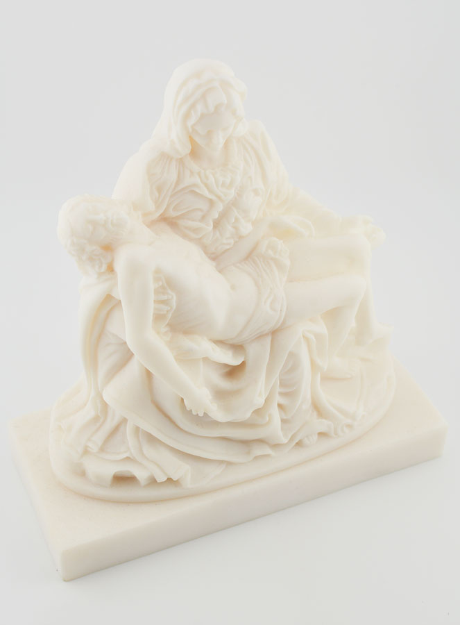 Statue La Pietà de Michel-Ange en Albâtre - 18 cm (pic 3)