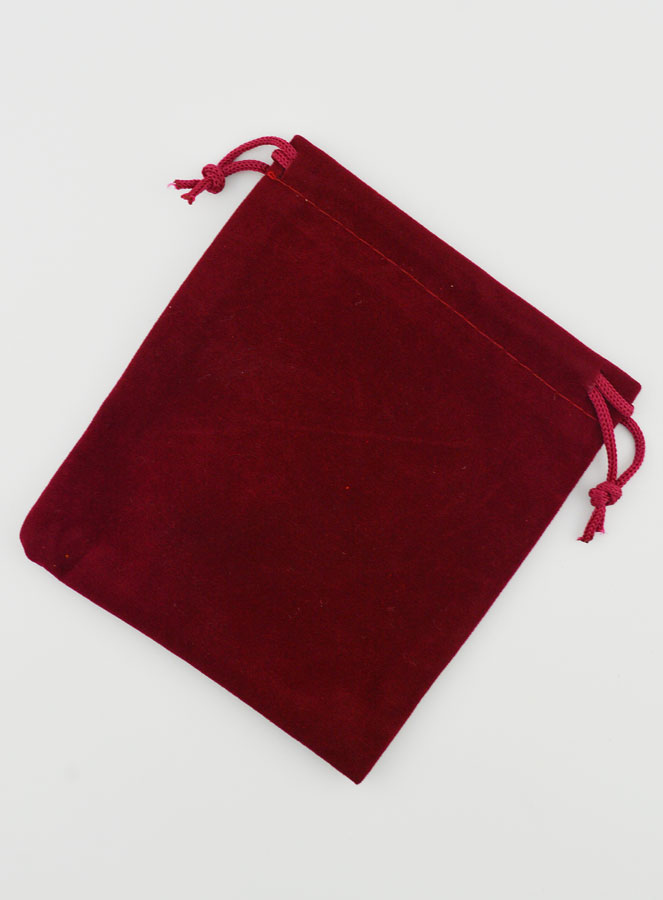 Pochette Chapelet Cadeau Velours 12cm - Rouge (pic 1)