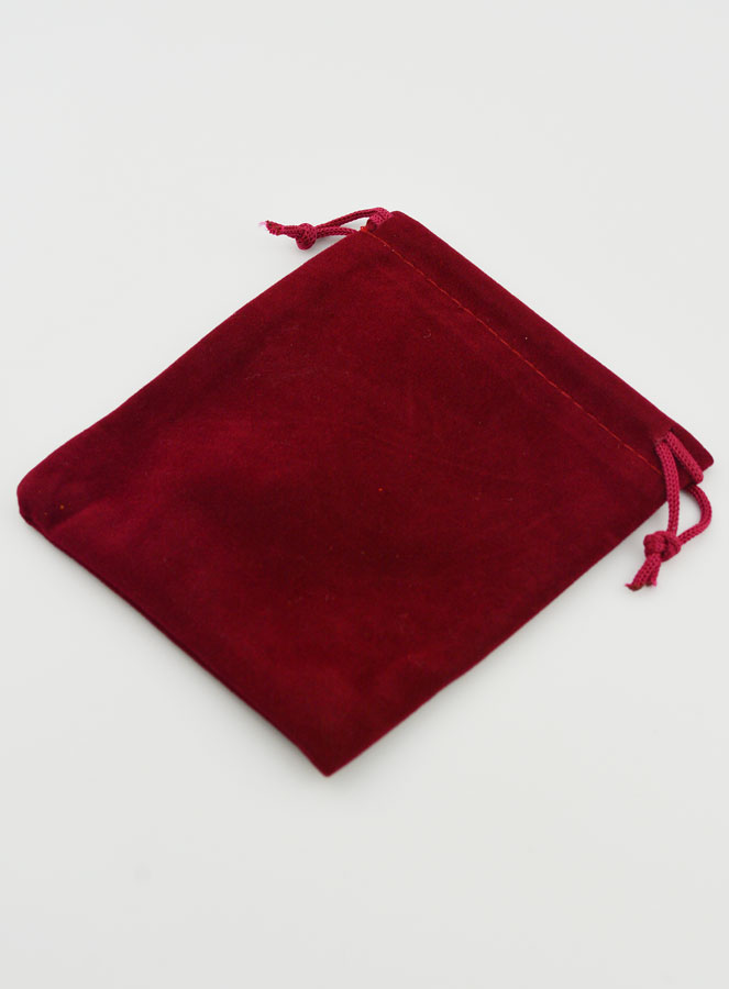 Pochette Chapelet Cadeau Velours 12cm - Rouge (pic 2)
