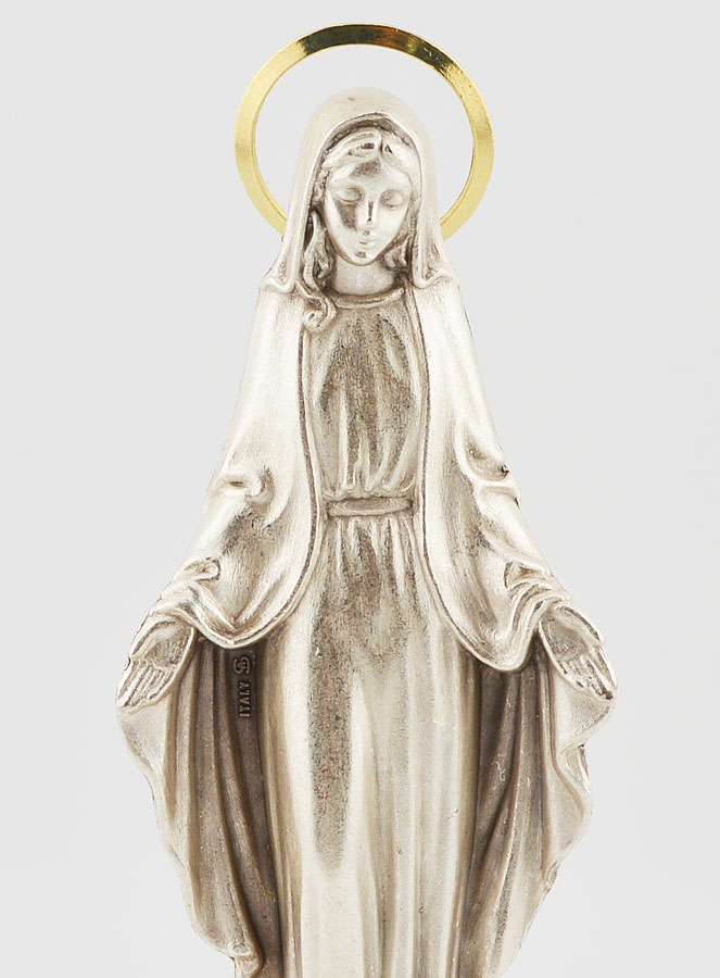 Statue Vierge Miraculeuse Auréolée - 11cm (pic 4)