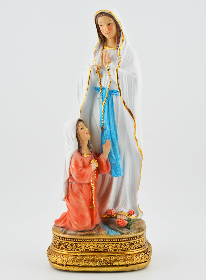 Statue Religieuse - Apparitions de Notre Dame de Lourdes - 20 cm (pic 1)