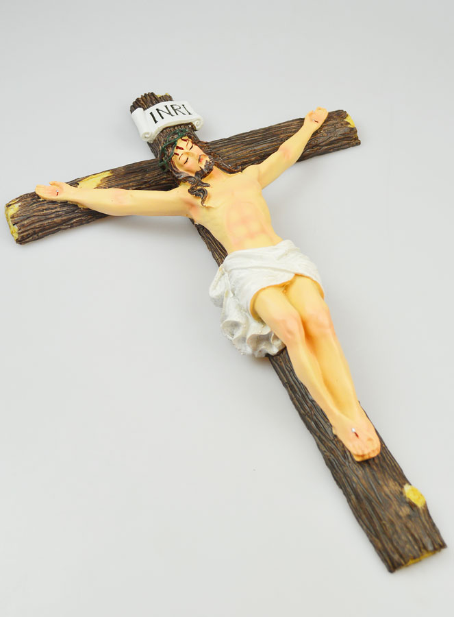 Crucifix à Suspendre Décor Bois - 40cm (pic 4)
