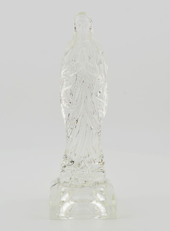 Statue Religieuse Notre Dame de Lourdes en Verre - 13cm (pic 1)
