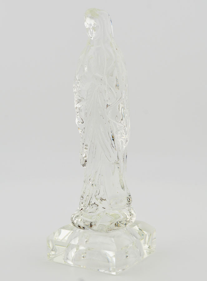 Statue Religieuse Notre Dame de Lourdes en Verre - 13cm (pic 2)