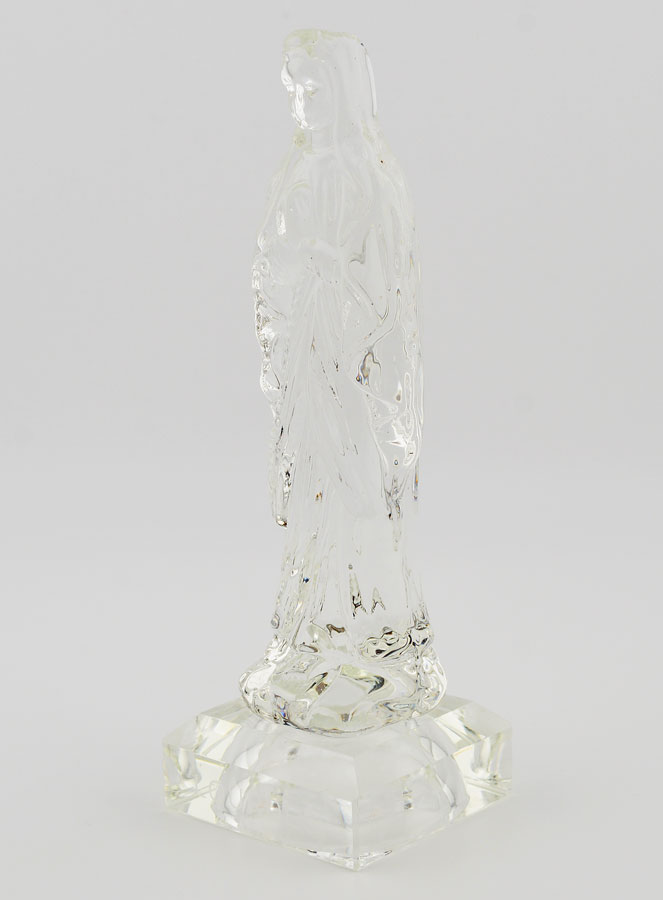 Statue Religieuse Notre Dame de Lourdes en Verre - 13cm (pic 3)