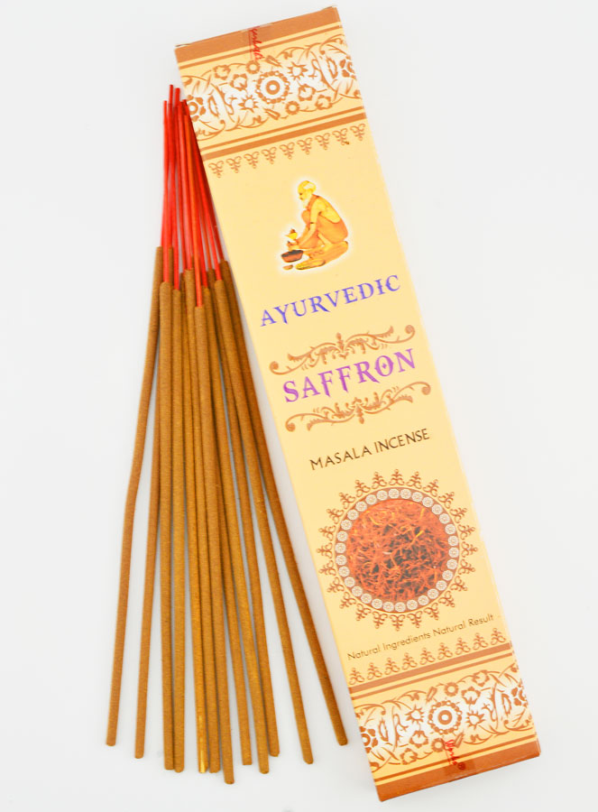 Encens Indien Ayurvedic - 15 Bâtonnets - Safran (pic 1)