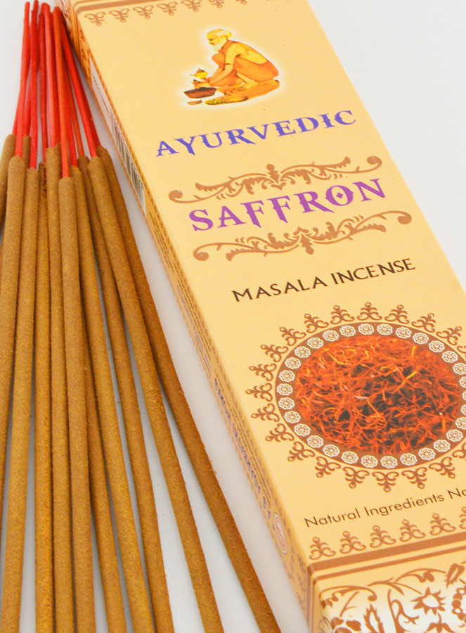 Encens Indien Ayurvedic - 15 Bâtonnets - Safran (pic 4)