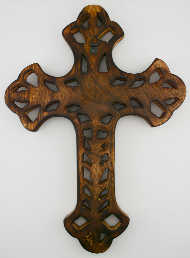 Crucifix en Bois Scultpé - 30cm (pic 2)