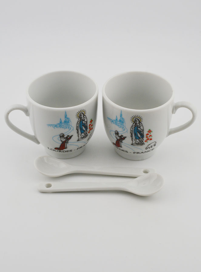 Souvenir de Lourdes - Duo de Tasses à Café (pic 1)