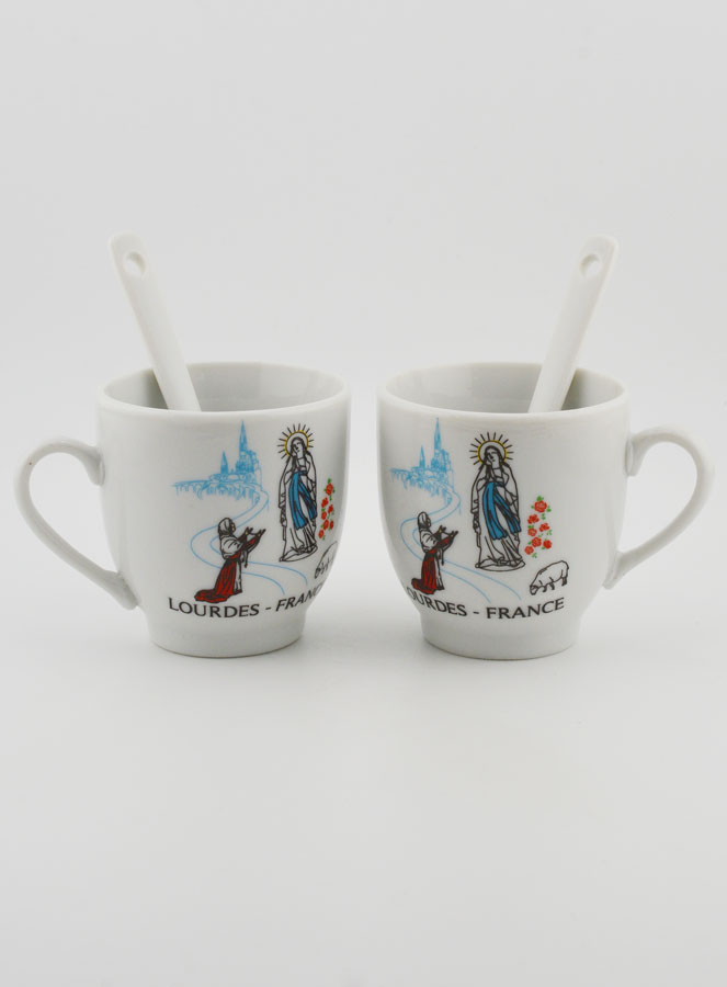 Souvenir de Lourdes - Duo de Tasses à Café (pic 2)