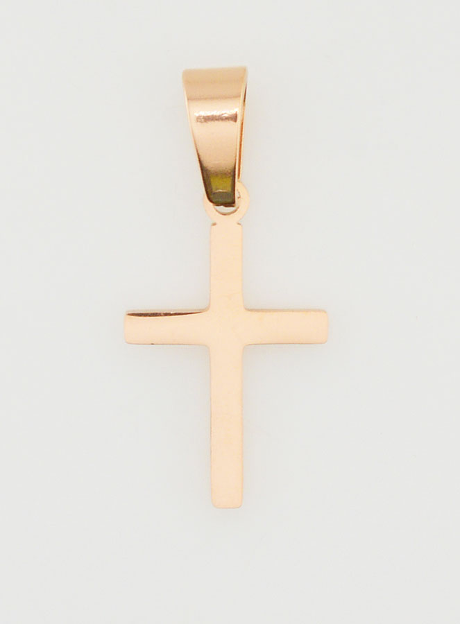 Pendentif Croix en Acier Inoxydable Doré - 20mm (pic 1)
