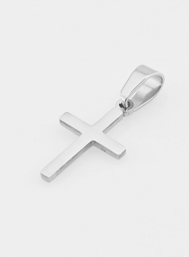 Pendentif Croix en Acier Inoxydable Argenté - 20mm (pic 2)