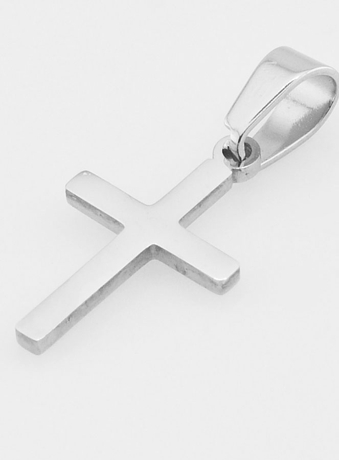 Pendentif Croix en Acier Inoxydable Argenté - 20mm (pic 4)