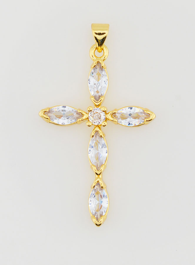 Pendentif Croix Fantaisie & Zirconiums (pic 1)