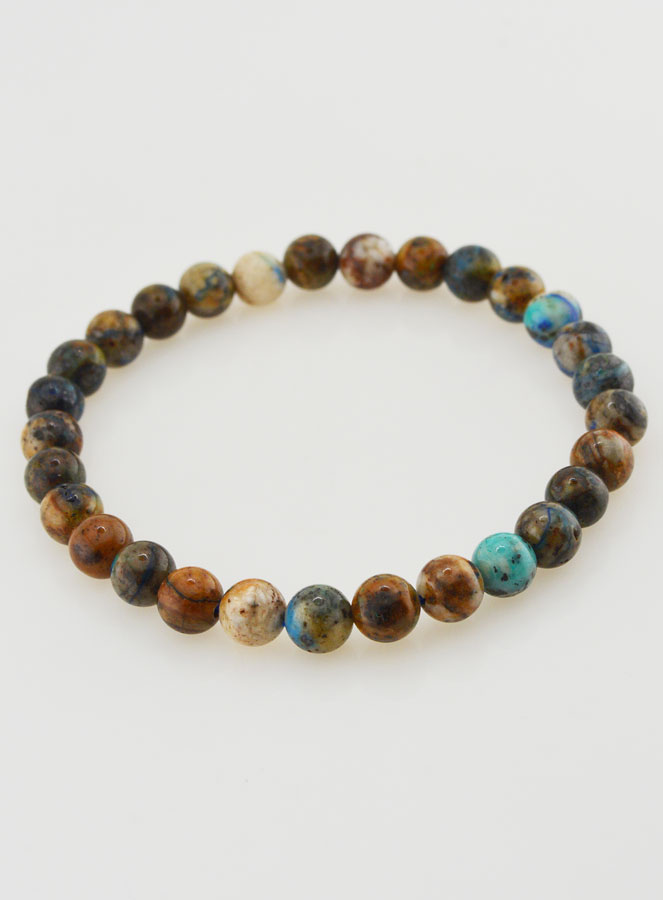 Bracelet en Pierre Naturelle de Chrysocolle 6mm (pic 2)