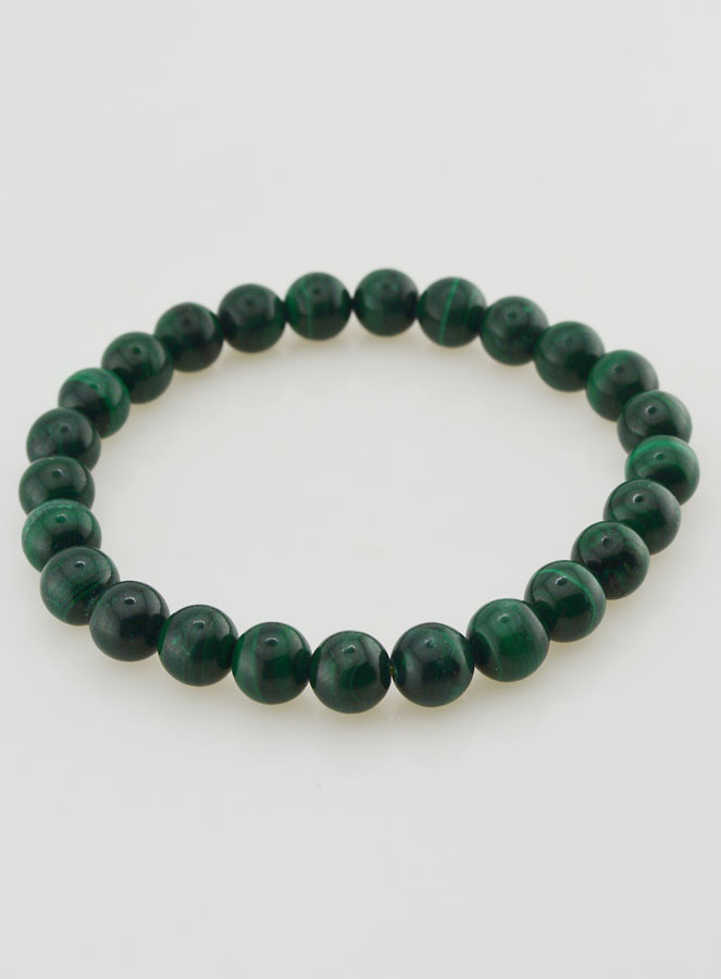 Bracelet en Pierre Naturelle de Malachite - 8mm (pic 2)