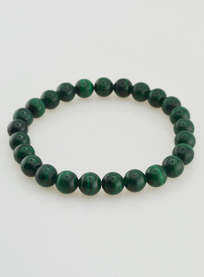 Bracelet en Pierre Naturelle de Malachite - 8mm (pic 3)