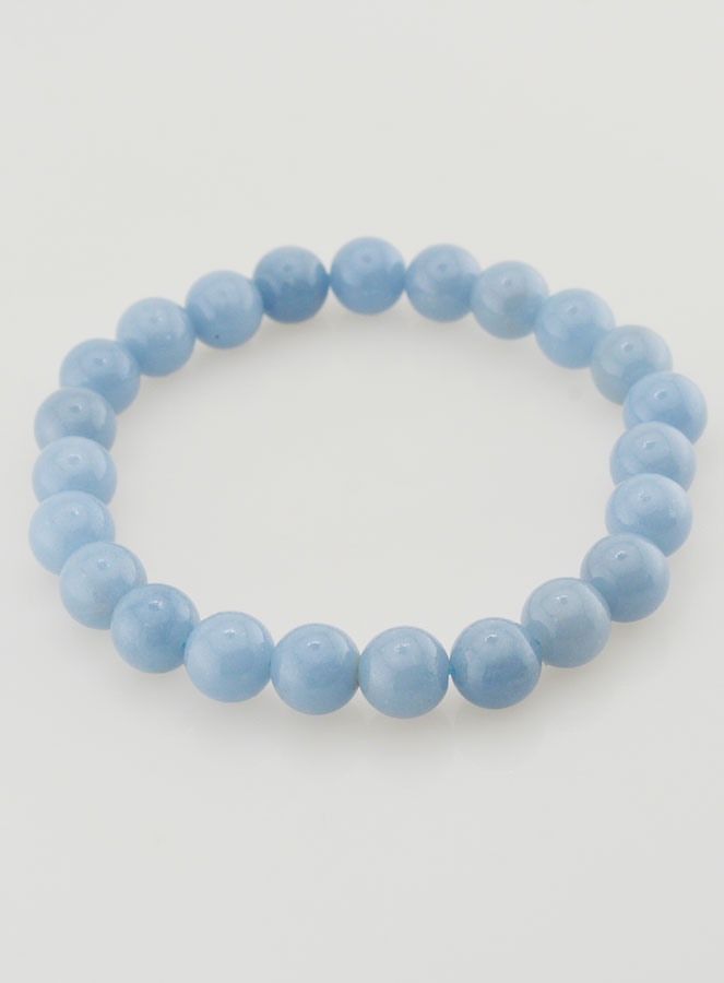 Bracelet en Pierre Naturelle d'Angelite A - 8mm (pic 2)
