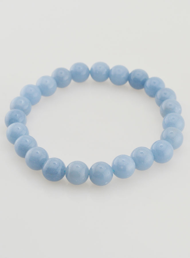 Bracelet en Pierre Naturelle d'Angelite A - 8mm (pic 3)