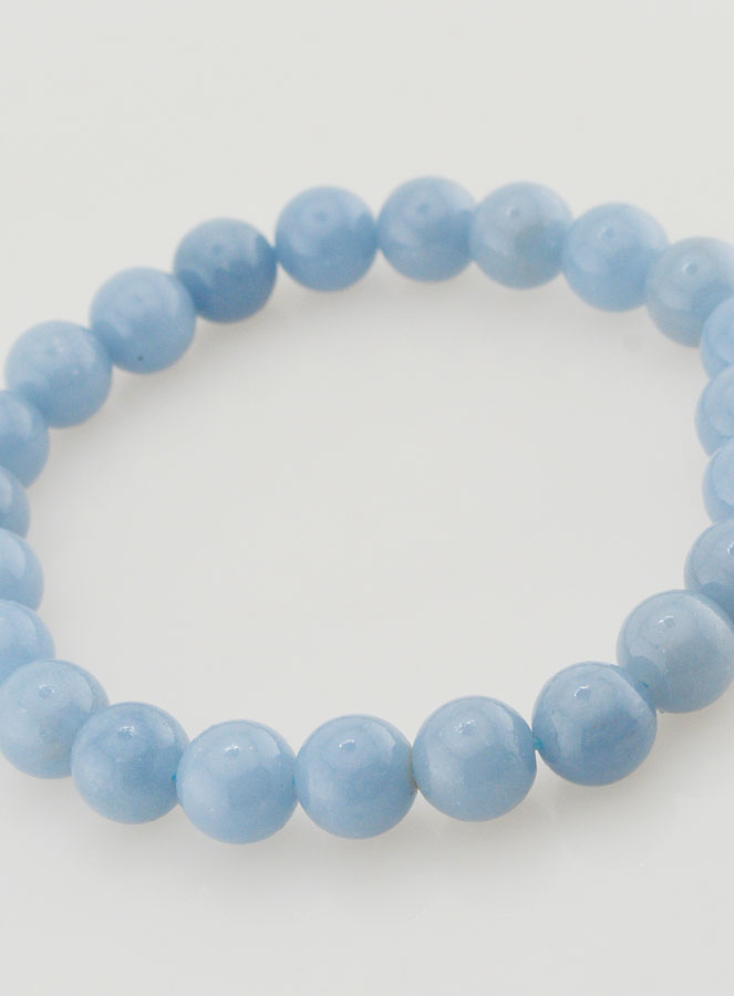 Bracelet en Pierre Naturelle d'Angelite A - 8mm (pic 4)