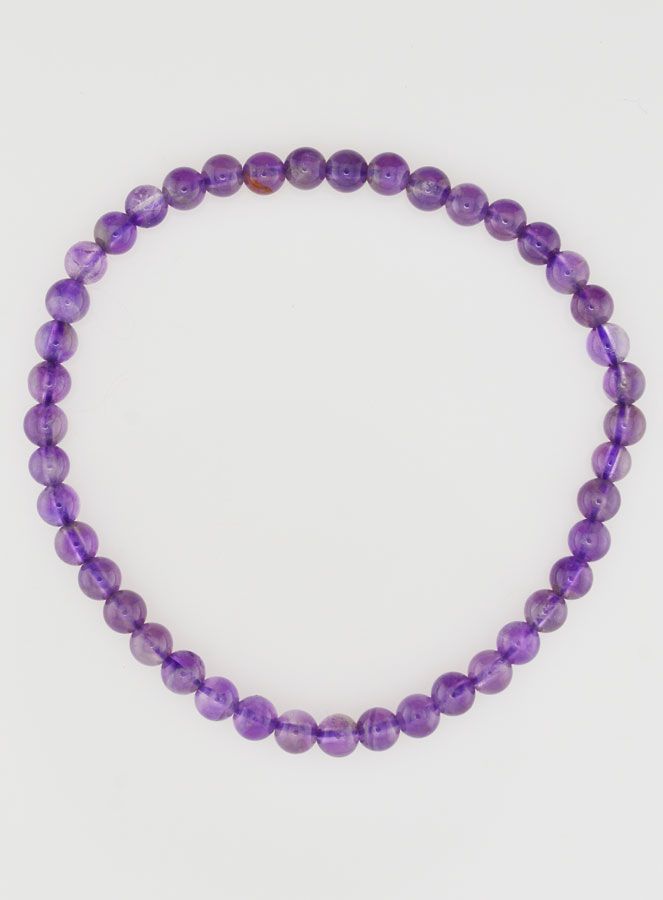 Bracelet en Pierre Naturelle d'Améthyste A - 4mm (pic 1)
