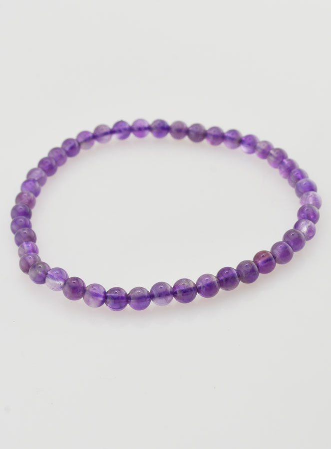 Bracelet en Pierre Naturelle d'Améthyste A - 4mm (pic 2)
