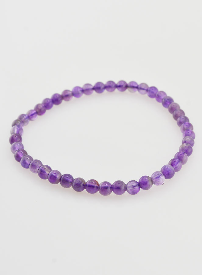 Bracelet en Pierre Naturelle d'Améthyste A - 4mm (pic 3)