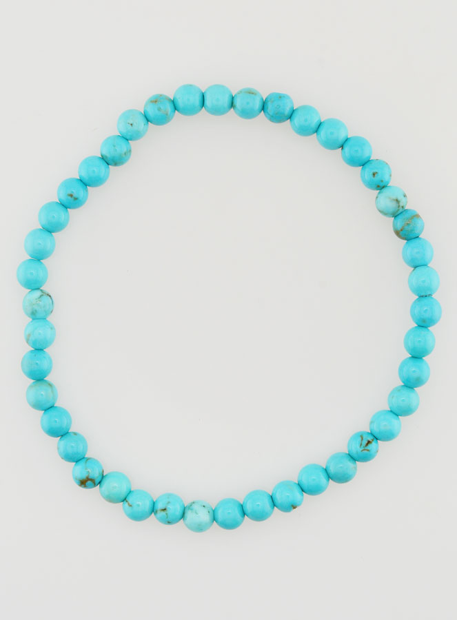 Bracelet en Pierre Naturelle de Turkenite Howlite - 4mm (pic 1)
