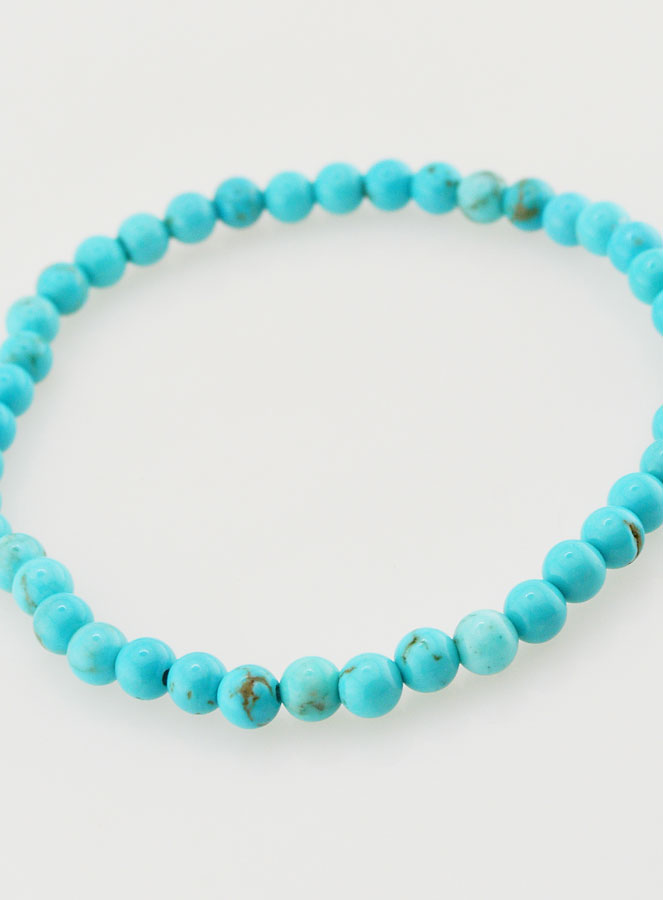 Bracelet en Pierre Naturelle de Turkenite Howlite - 4mm (pic 4)