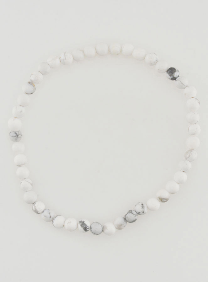 Bracelet en Pierre Naturelle d'Howlite - 4mm (pic 1)