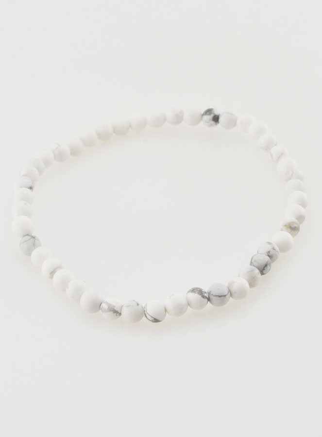Bracelet en Pierre Naturelle d'Howlite - 4mm (pic 2)