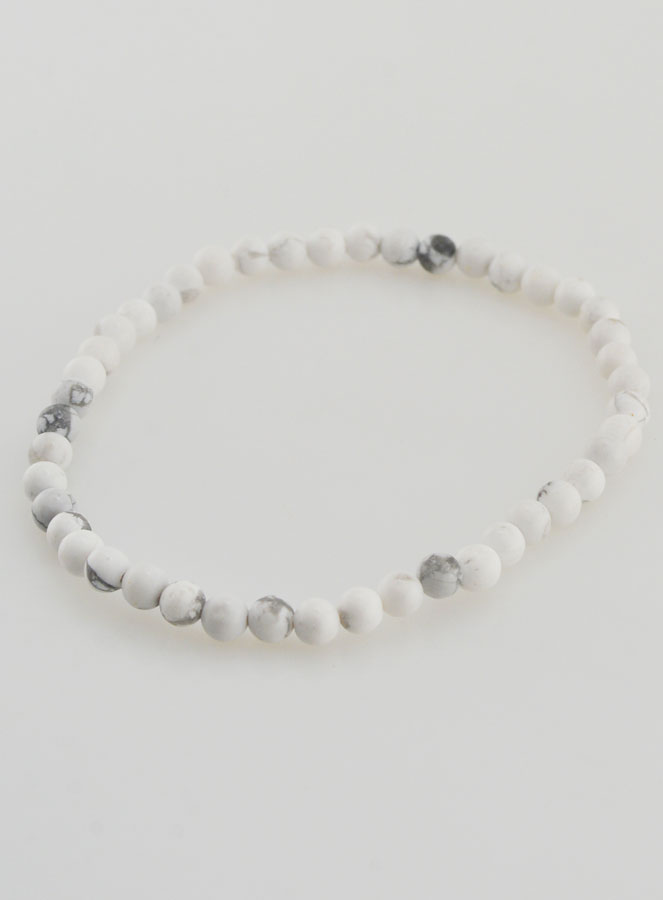 Bracelet en Pierre Naturelle d'Howlite - 4mm (pic 3)