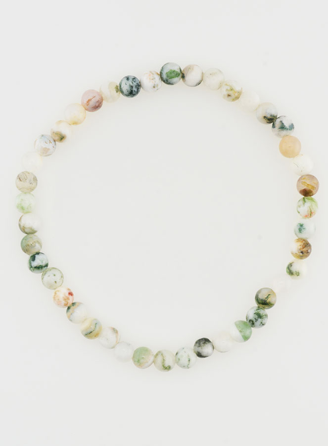 Bracelet en Pierre Naturelle d'Agate Arbre - 4mm (pic 1)
