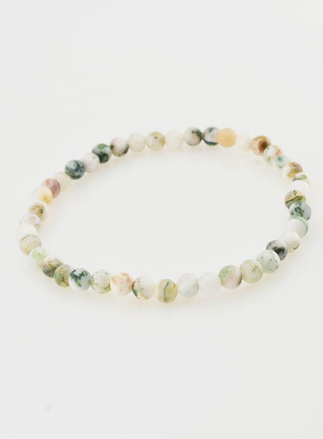 Bracelet en Pierre Naturelle d'Agate Arbre - 4mm (pic 2)