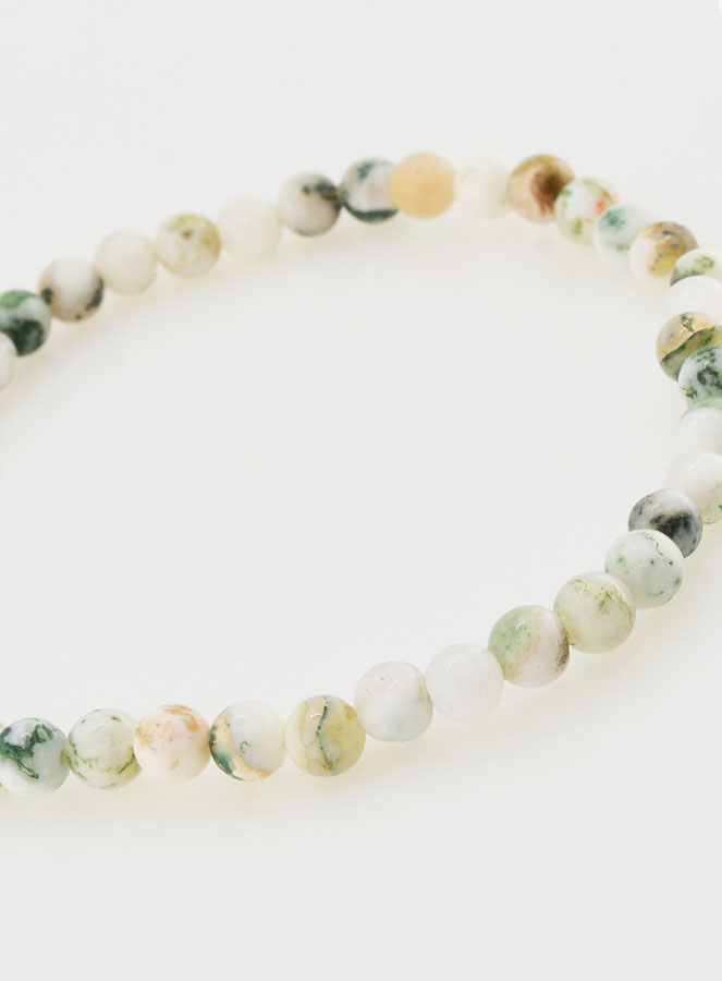 Bracelet en Pierre Naturelle d'Agate Arbre - 4mm (pic 4)
