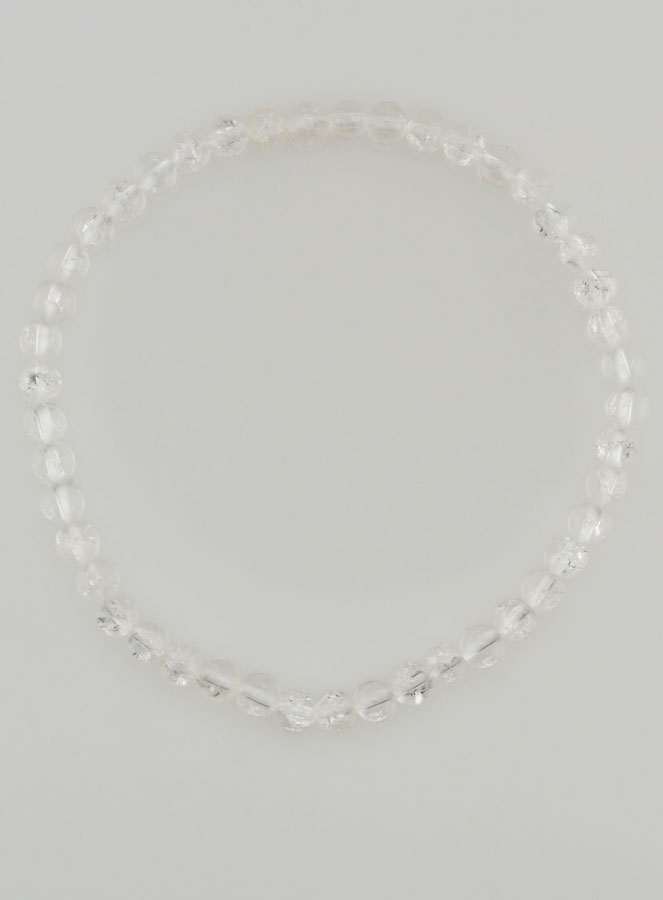 Bracelet en Pierres Naturelles - Cristal de Roche Craquelé 4mm (pic 1)