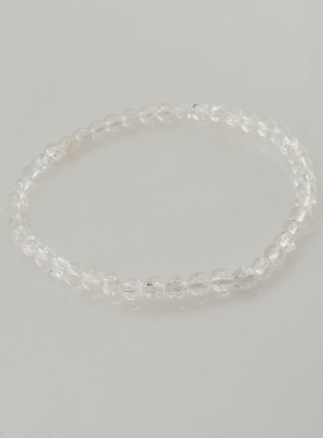 Bracelet en Pierres Naturelles - Cristal de Roche Craquelé 4mm (pic 2)