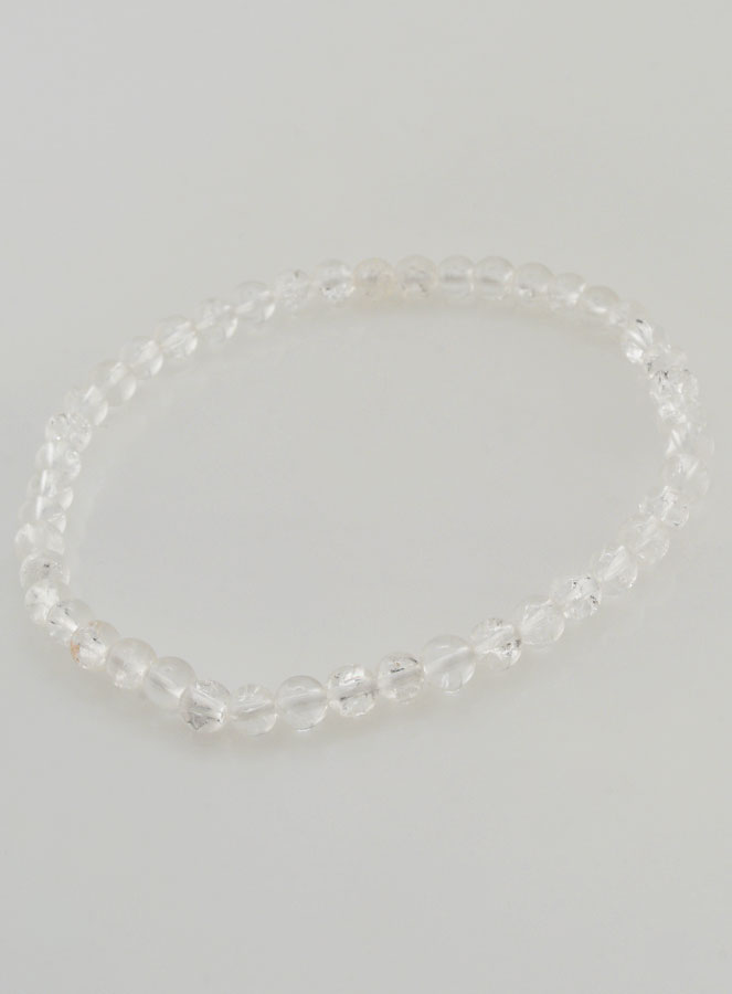 Bracelet en Pierres Naturelles - Cristal de Roche Craquelé 4mm (pic 3)