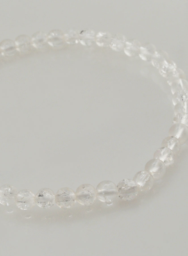 Bracelet en Pierres Naturelles - Cristal de Roche Craquelé 4mm (pic 4)