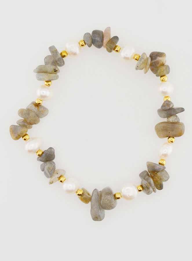 Bracelet en Pierre Naturelle Chips - Labradorite AA (pic 1)