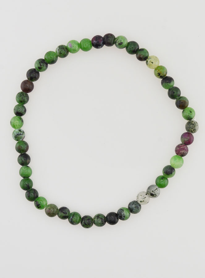 Bracelet en Pierre Naturelle Rubis Zoïsite - 4mm (pic 1)
