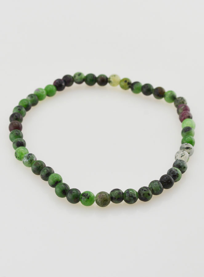 Bracelet en Pierre Naturelle Rubis Zoïsite - 4mm (pic 2)