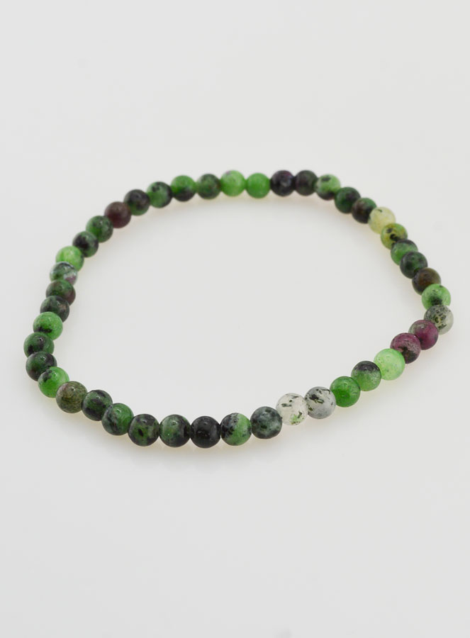 Bracelet en Pierre Naturelle Rubis Zoïsite - 4mm (pic 3)